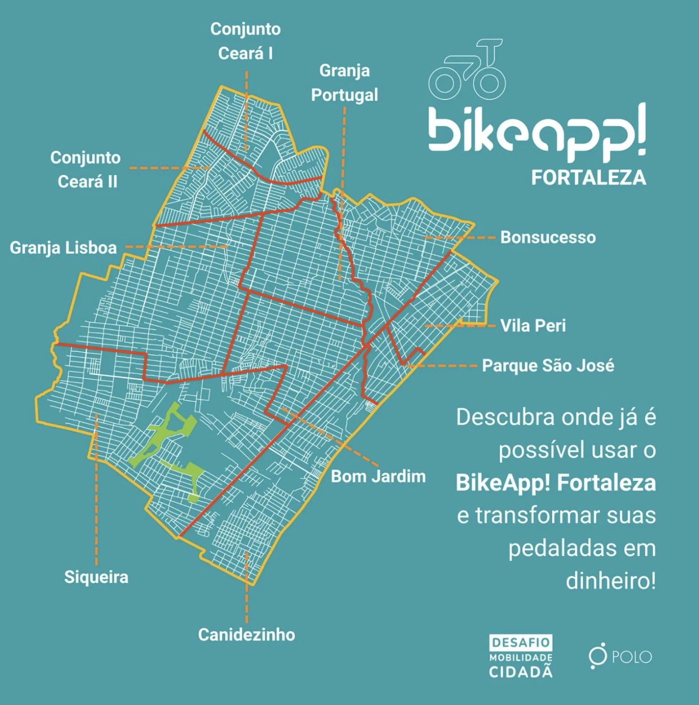 Mapa de calor indicando ode os usuários mais usam o app